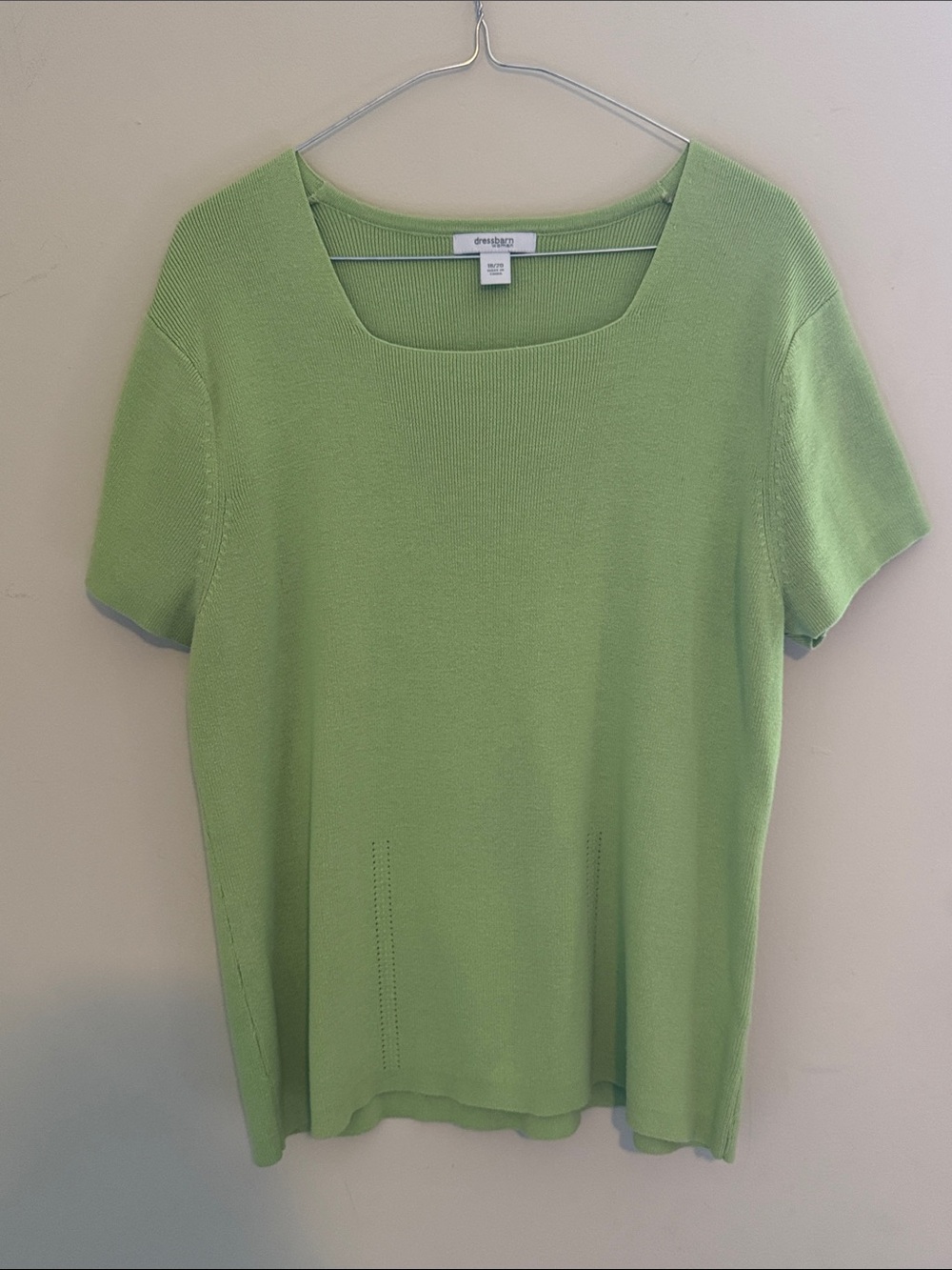 dressbarn Green Short-Sleeve Knit Top